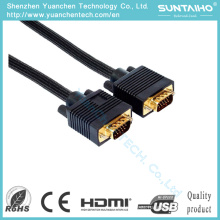 Gold Plated Plug HD 15pins Male to Male VGA Cable